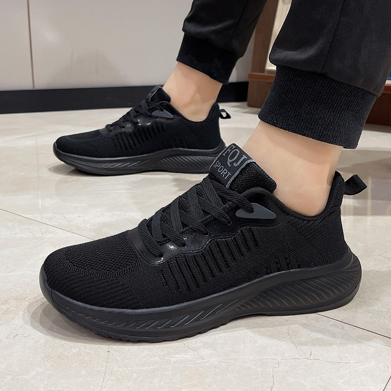 安能玛网面鞋透气运动黑色跑步鞋