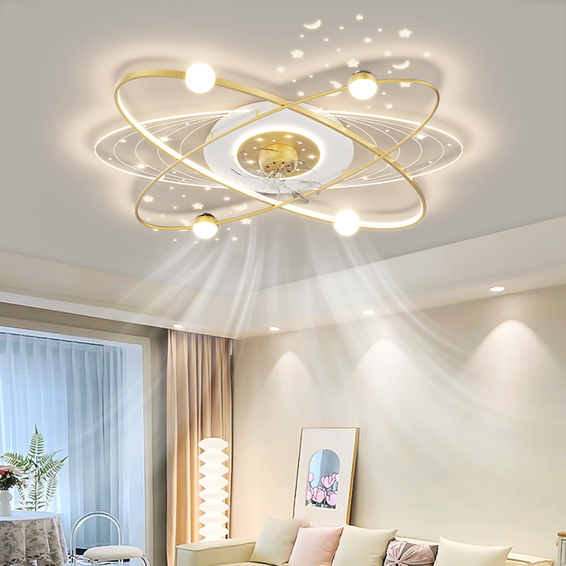 北欧现代智能摇头风扇吸顶灯