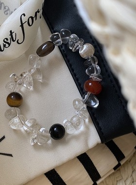 天然白水晶手链女款纯银