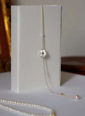 天然巴洛克珍珠花卉植物美手链