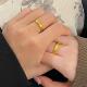 2025新款 婚嫁三金 520爱心沙金戒指女仿真黄金情侣对戒素周家同款