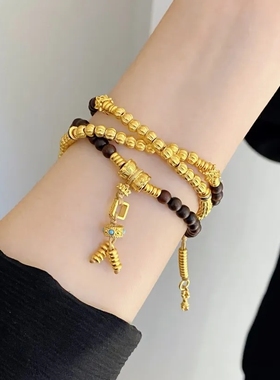 金刚杵檀木两用三圈手串