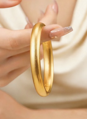 仿真黄金实心泥鳅背手镯素圈实心