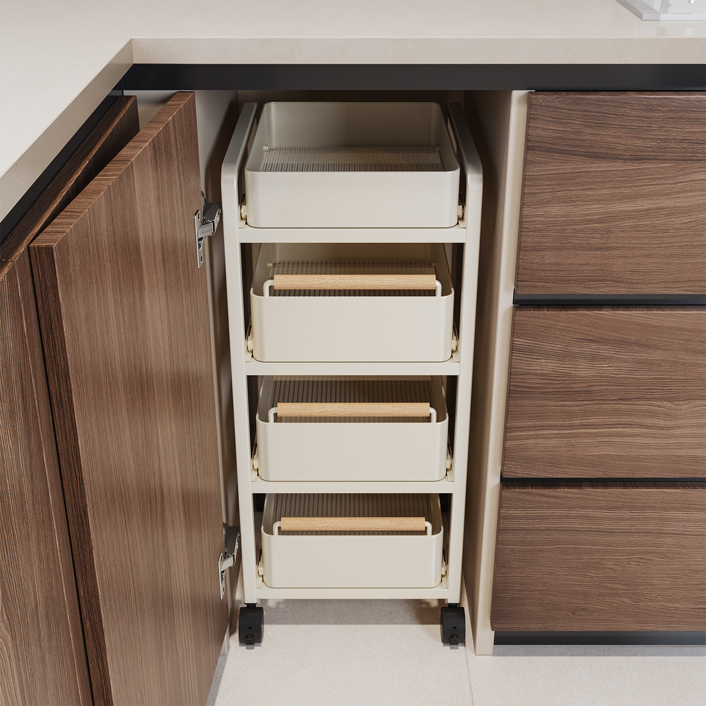 厨房推车厨房收纳小推车橱柜内嵌推车蔬菜置物架厨房内置小推车,厨房/烹饪用具,厨房置物架/置物柜/角架,淘宝优惠券,粉丝福利购,淘宝优惠卷