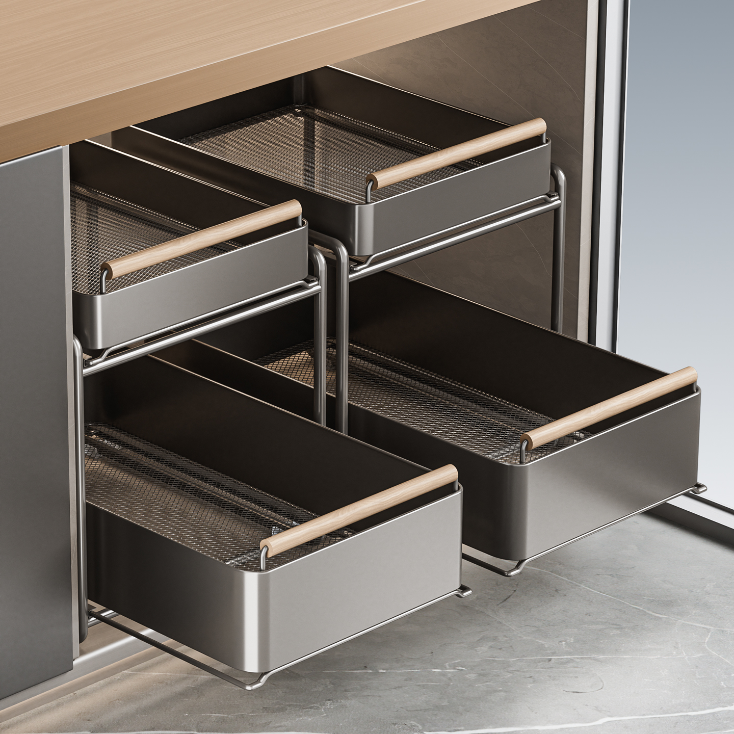 橱柜拉篮改造【两层三层可选】