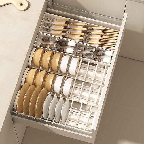 厨房橱柜内置异型碗碟收纳架