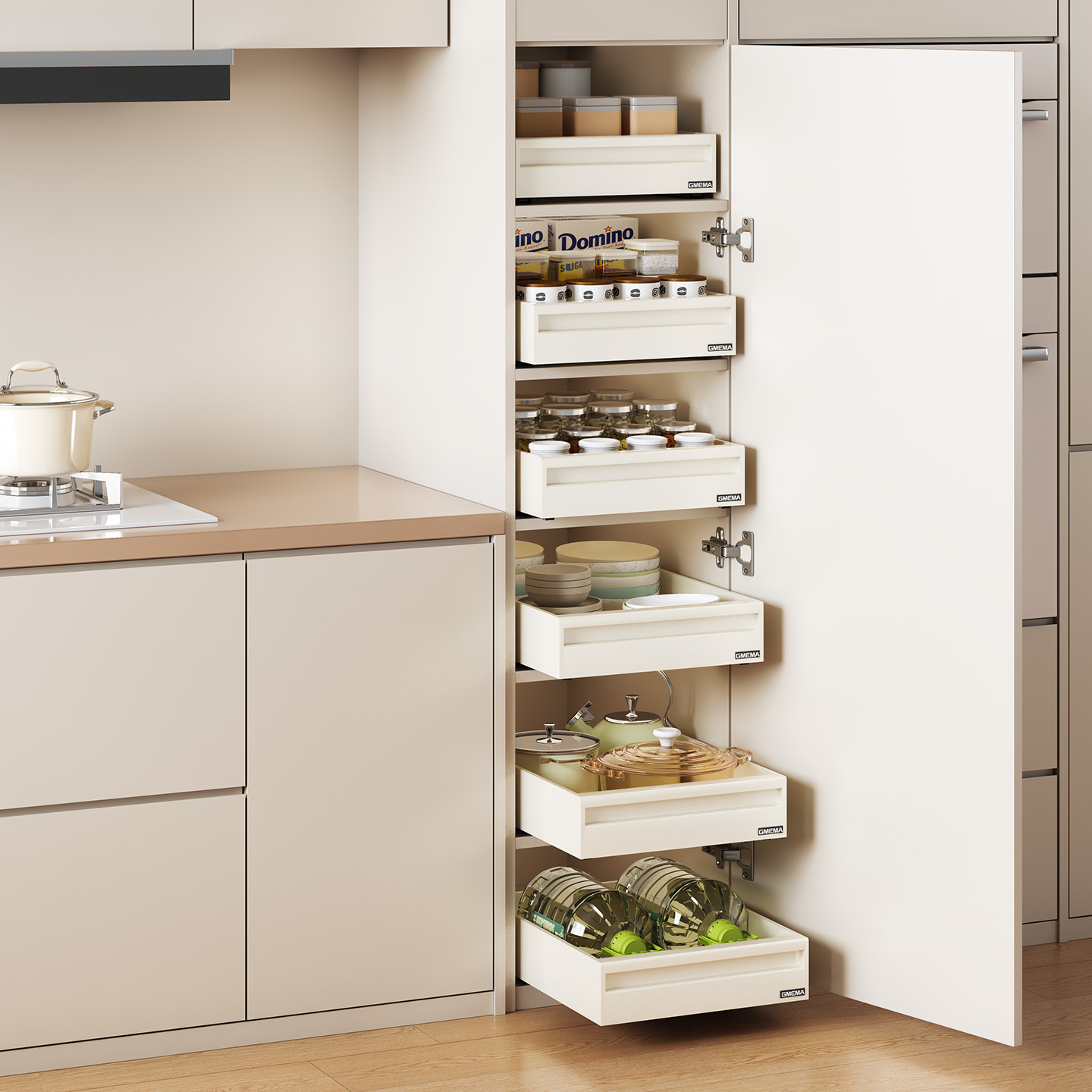 橱柜柜内抽屉抽拉式置物架