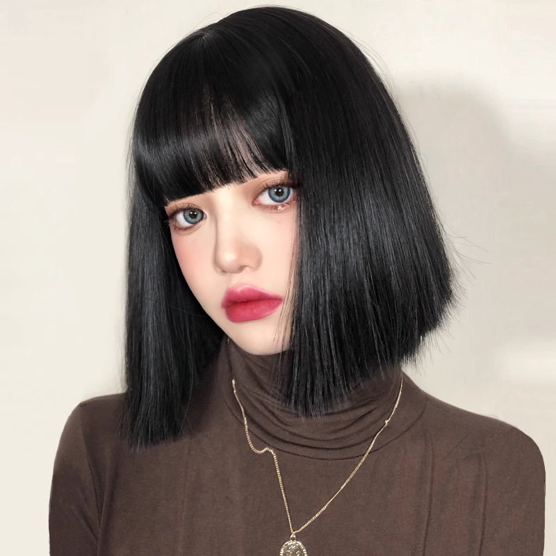 Lisa同款发型假发女短发一刀切锁