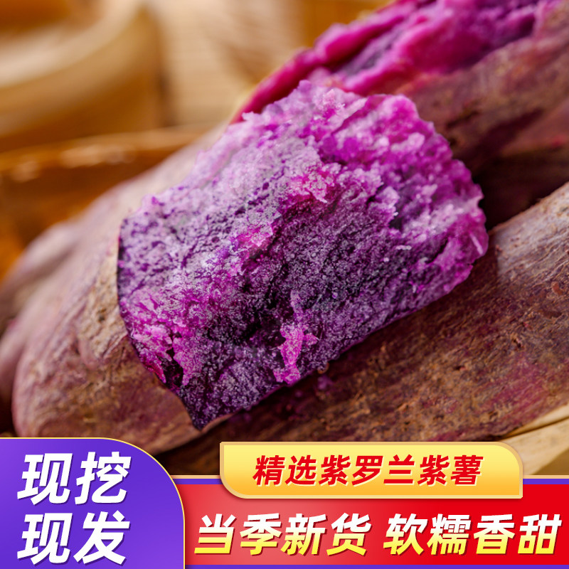 紫罗兰紫薯新鲜农家自种沙地紫心小红薯地瓜迷你番薯官方旗舰店