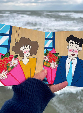 wow噻！翻翻乐画本丙烯马克笔艺术生随身专用临摹速写本颜料本