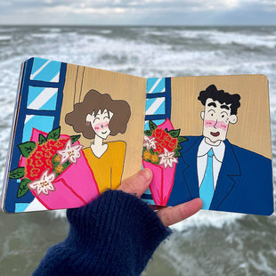 wow噻 翻翻乐画本丙烯马克笔艺术生随身专用临摹速写本颜料本