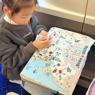 哄娃神器!山河之旅桌游便携版儿童高铁打发时间中国地理益智玩具