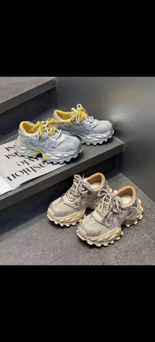 -K 2026新款春夏新款水钻老爹鞋女百搭厚底运动休闲潮牌舒服