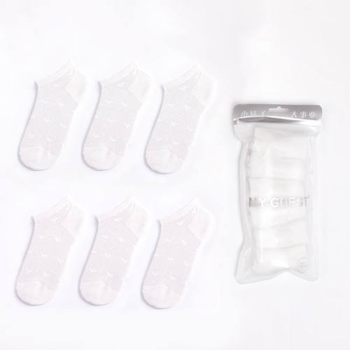 MG竹纤维爱心镂空袜子网眼船袜女