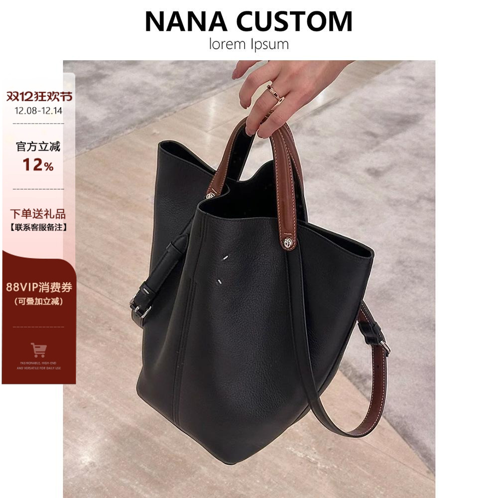 真皮水桶包大容量腋下包女托特包