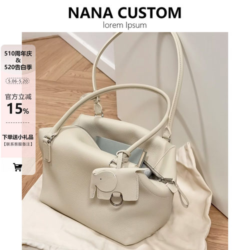 头层togo牛皮保龄球包女托特包
