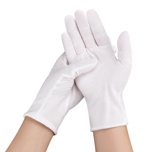 白手套纯棉礼仪加厚文玩盘珠阅兵仪仗队工作男女干活作业开车专用