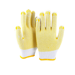 职安康劳保手套工作耐磨棉纱点胶点珠线手套防滑工地干活劳动手套