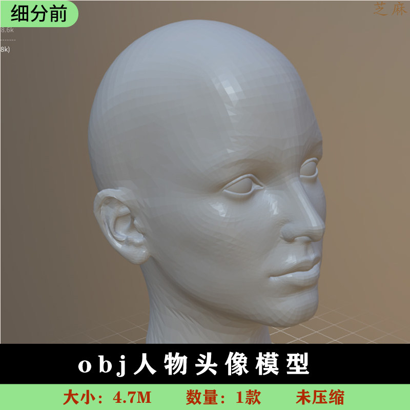 nomad建模素材obj格式人物头像人头3d模型建模素材设计