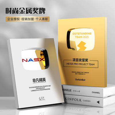 奖牌定制定做哔哩哔哩b站创意荣誉百万粉丝金属铜牌经销授权牌匾