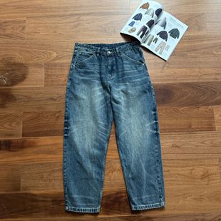 净版 贴布破洞做旧水洗牛仔裤 牛仔裤 秋冬 2209 日潮