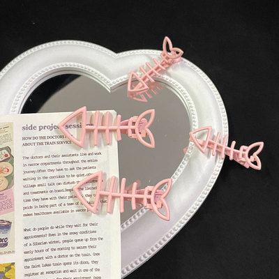 新款可爱鱼骨头发夹甜美糖果色搞怪鸭嘴夹刘海侧边夹创意头饰