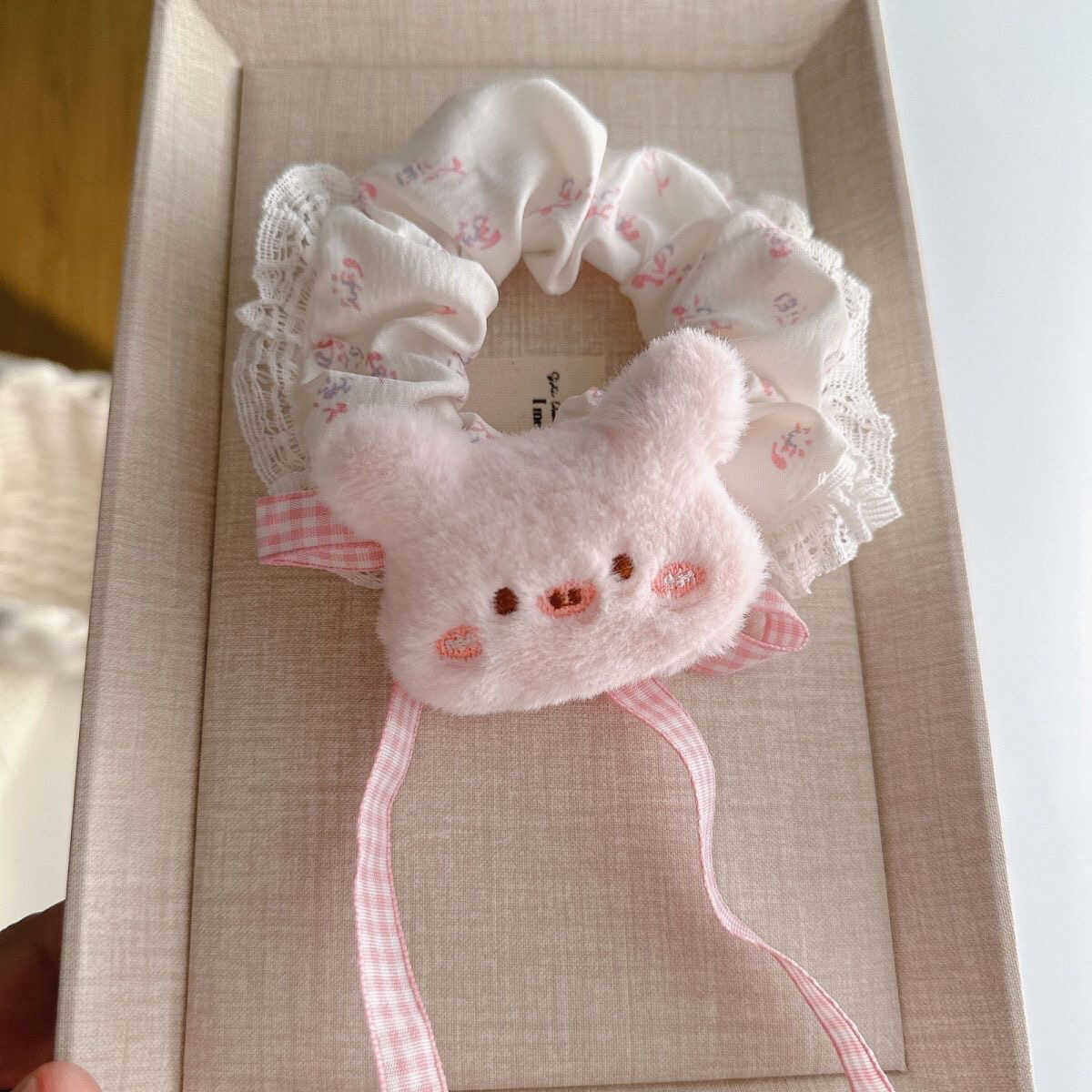 毛绒卡通小熊小兔大号肠圈发圈可爱秋冬少女甜美学生毛茸发饰小猪