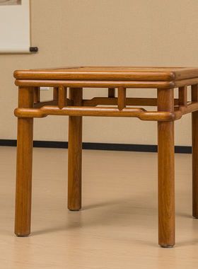 二十世纪黄花梨圆包圆罗锅枨矮栳方凳中式古典家具海南黄花梨禅凳