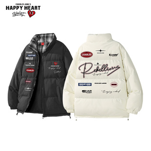 男女生情侣棉衣冬装 冬季 外套 2025新款 查尔斯桃心立领夹克棉服男款