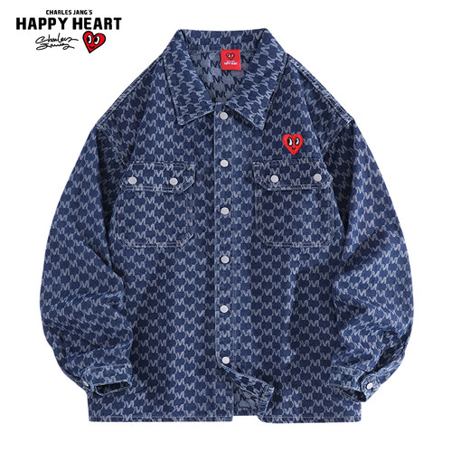 查尔斯桃心爱心牛仔外套