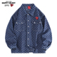 查尔斯桃心 美式 复古满印提花纹夹克男嘻哈高街设计情侣牛仔外套