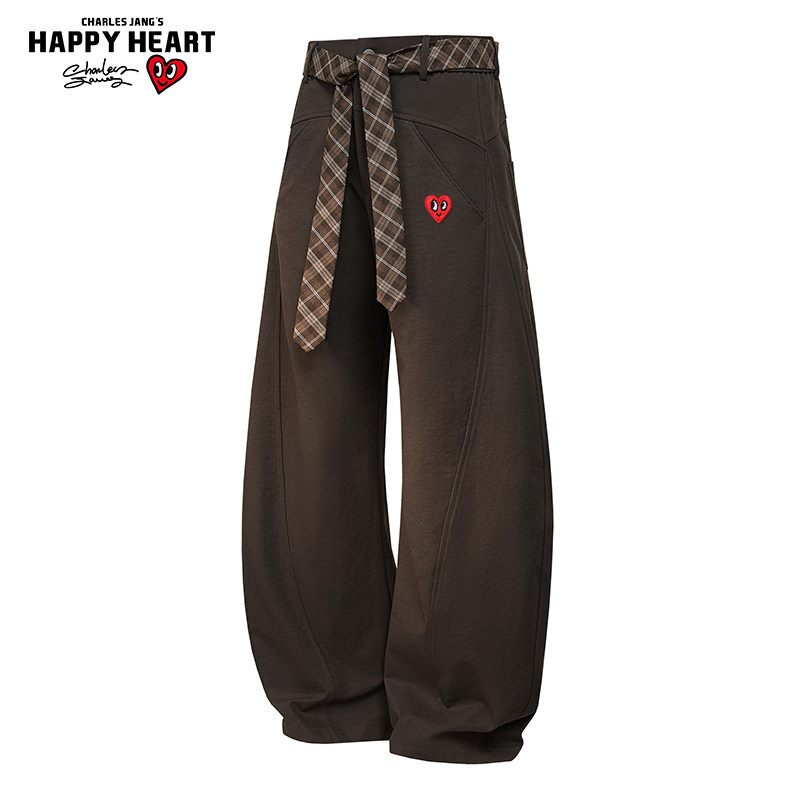 查尔斯桃心美式裤子男女春秋复古百搭弯刀裤阔腿宽松运动休闲长裤,男装,休闲裤,淘宝优惠券,粉丝福利购,淘宝优惠卷