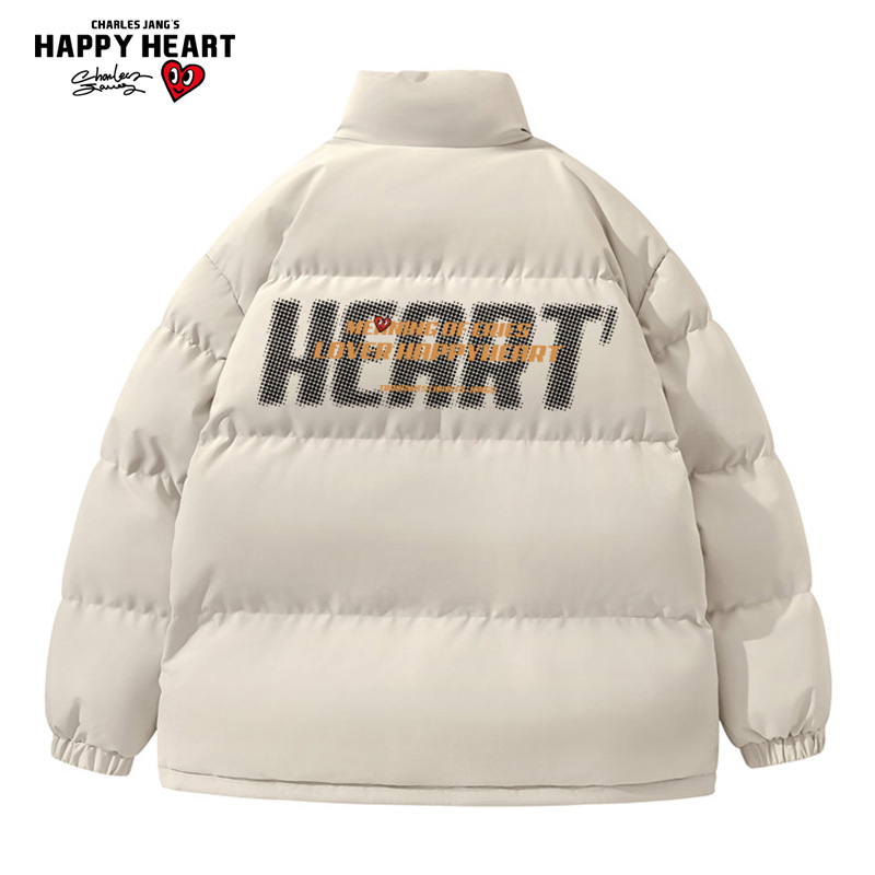 查尔斯桃心立领保暖加厚羽绒服