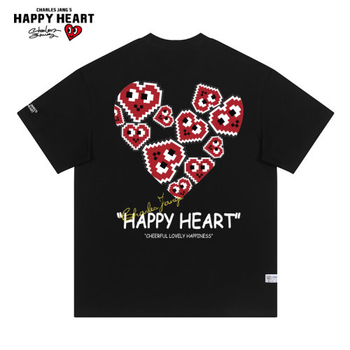 查尔斯桃心宽松休闲短袖T恤