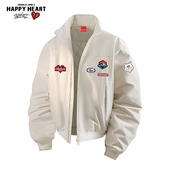 防寒保暖潮牌新款 查尔斯桃心美式 飞行夹克棉服男冬季 廓形情侣棉衣