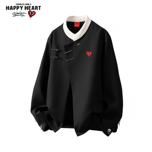 查尔斯桃心 新中式西装夹克男女2026年春秋季高级感盘扣休闲外套