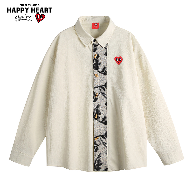 查尔斯桃心新中式国风休闲衬衫