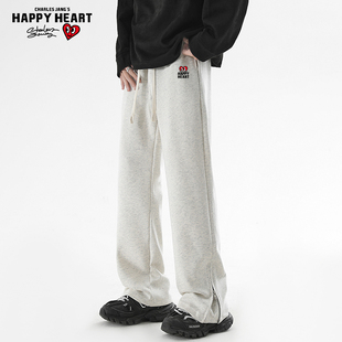 卫裤 美式 男春秋季 裤 查尔斯桃心 脚拉链宽松直筒休闲长裤 2026新款