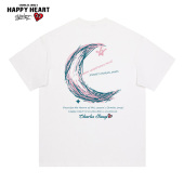 短袖 查尔斯桃心 2026年夏季 t恤男女残月印花纯棉情侣无性别宽松