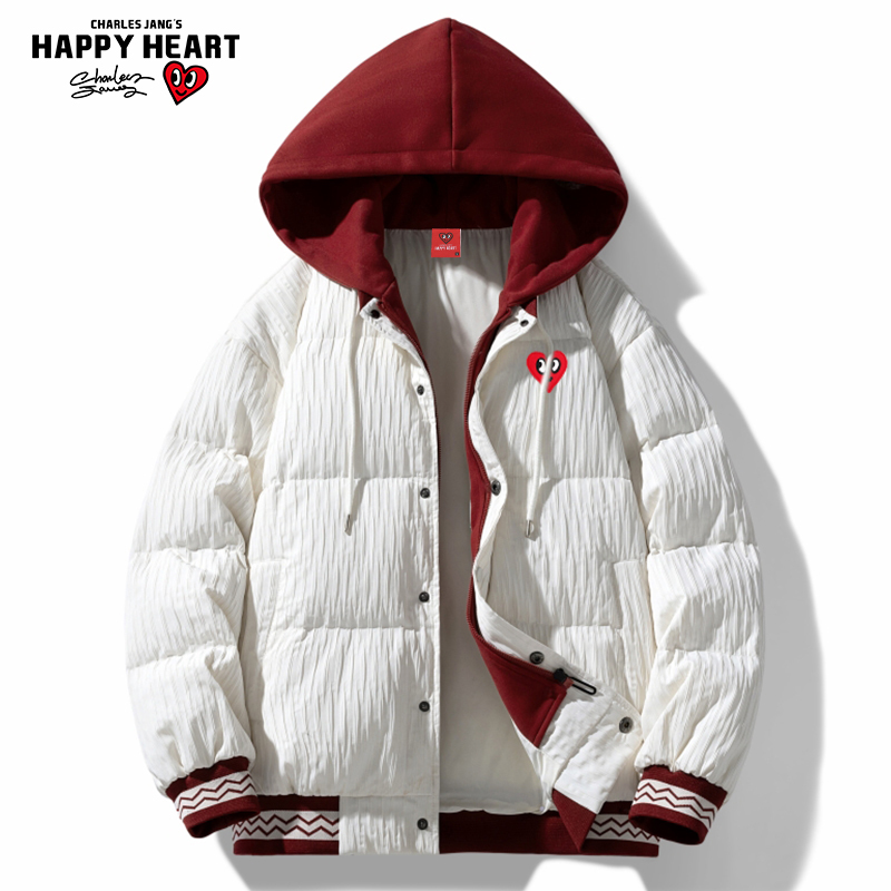 查尔斯桃心连帽爱心羽绒服