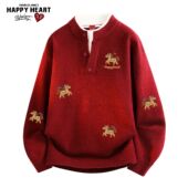 毛衣男女保暖加厚宽松休闲情侣针织衫 查尔斯桃心马年2026新款 冬季