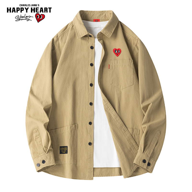 查尔斯桃心爱心休闲衬衫