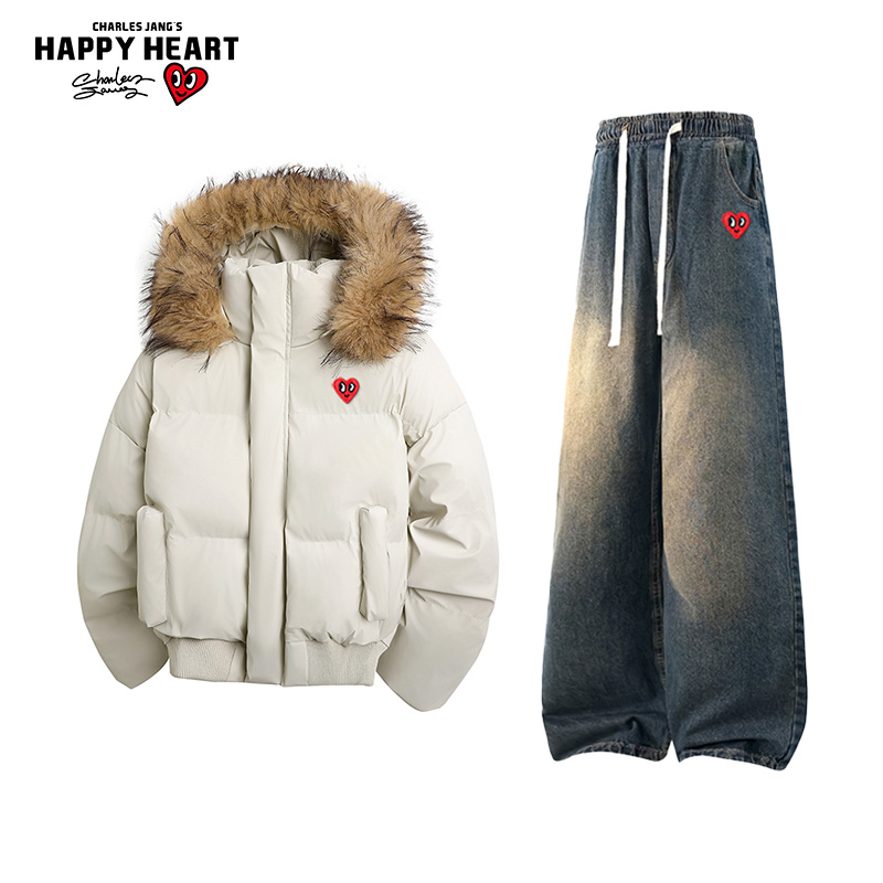 查尔斯桃心休闲套装PU皮两件装潮