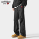 美式 高街拼接褶皱伞兵裤 男春秋季 查尔斯桃心 防水防风直筒休闲裤