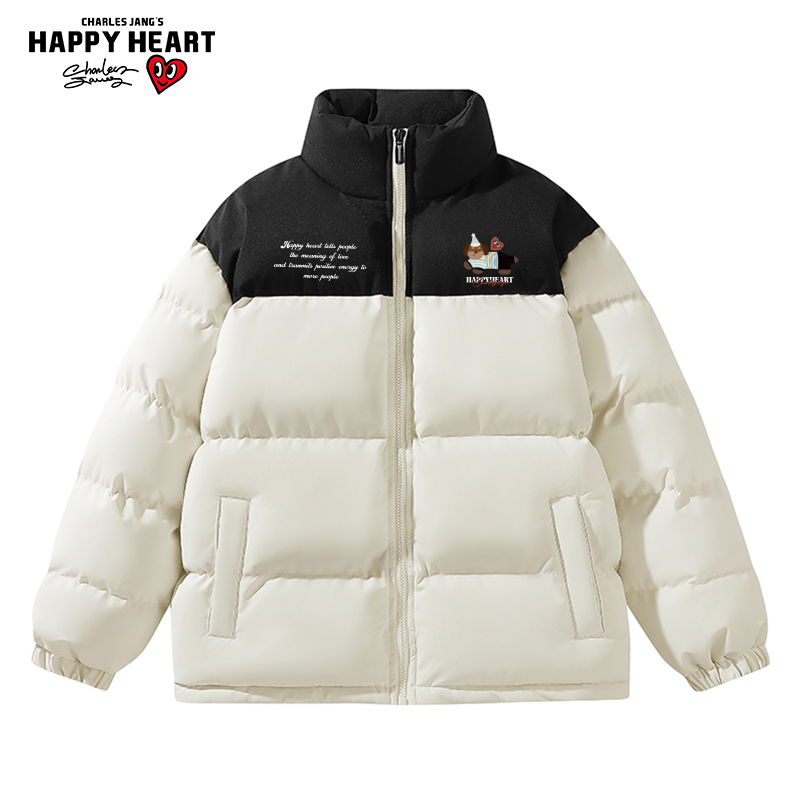 查尔斯桃心美式腊肠狗立领棉服