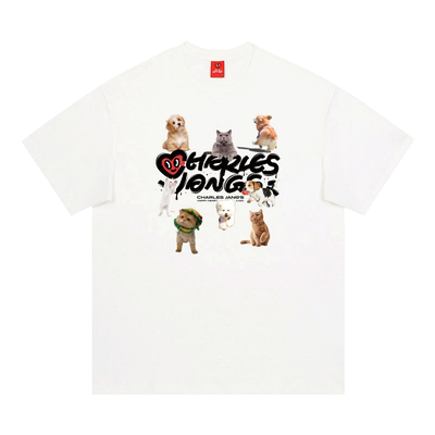 查尔斯桃心纯棉短袖T恤