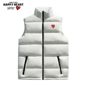 查尔斯桃心 棉衣外套 百搭潮牌加厚防寒无袖 立领马甲男秋冬季 新款