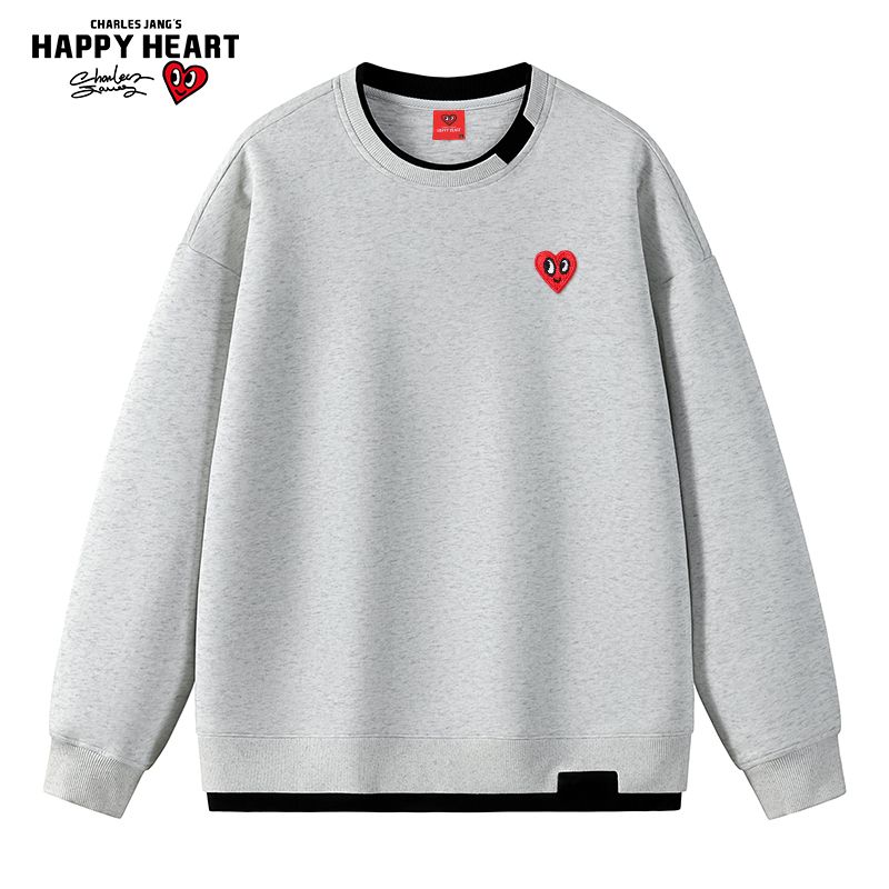 查尔斯桃心爱心圆领卫衣