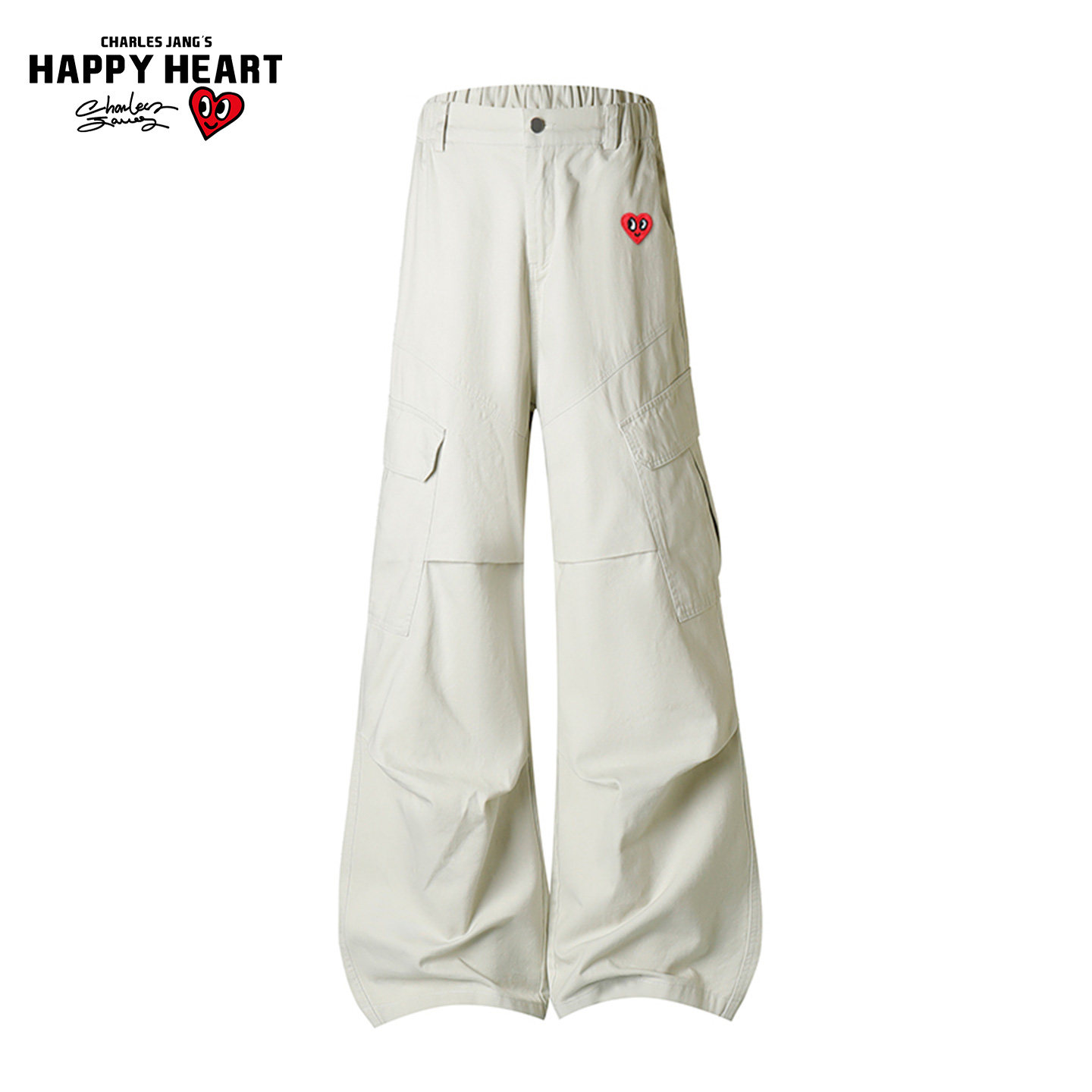 查尔斯桃心美式工装风多口袋阔腿裤男女同款时尚宽松直筒休闲长裤,男装,休闲裤,淘宝优惠券,粉丝福利购,淘宝优惠卷