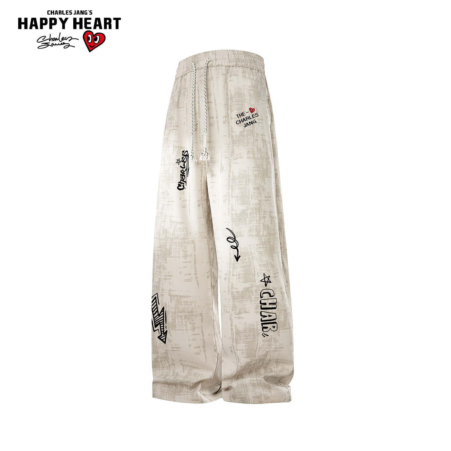 查尔斯桃心美式扎染休闲裤男春秋季新款潮牌宽松阔腿直筒长裤子,男装,休闲裤,淘宝优惠券,粉丝福利购,淘宝优惠卷